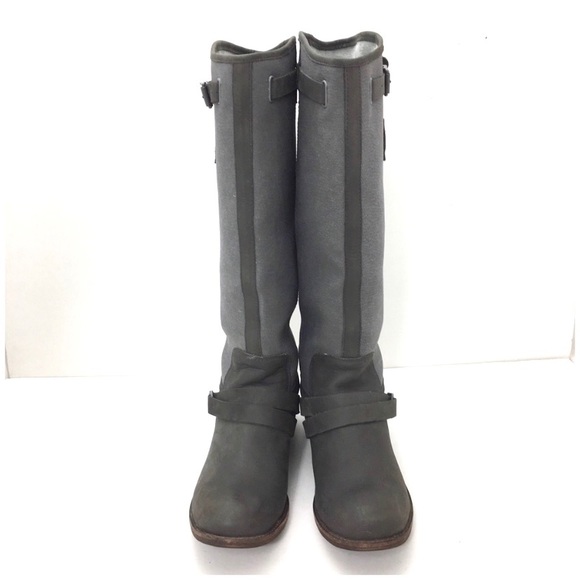 Cat Footwear Corrine leather Riding Knees High Boot Charcoal Gray - Picture 2 of 8